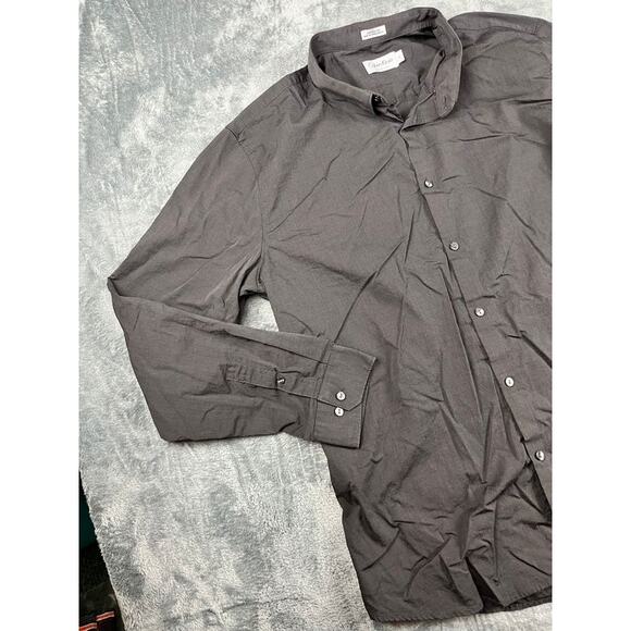 Calvin Klein Black Slim Fit Button Down Shirt Men’s XL Excellent - Picture 3 of 10